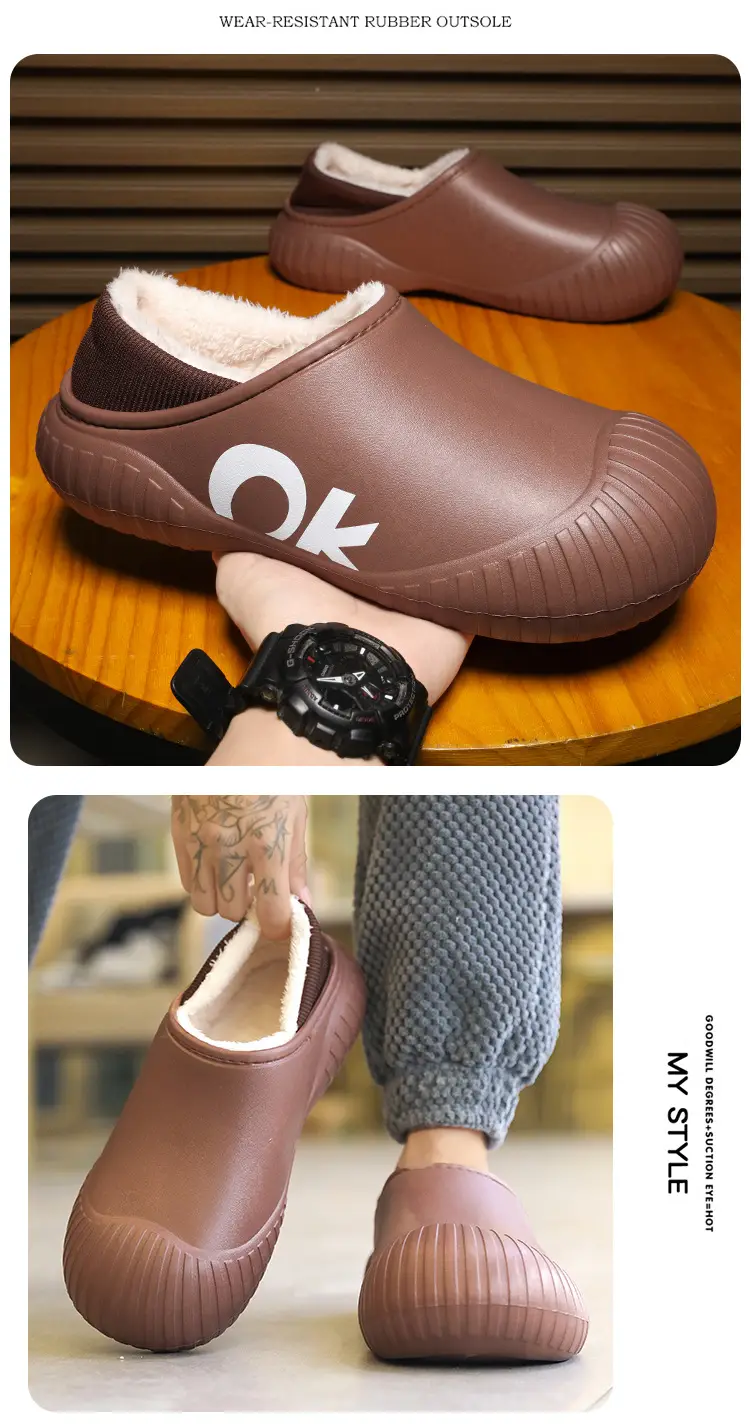 Men's Cotton Slip-On Shoes Off White Warm Winter — feature 15