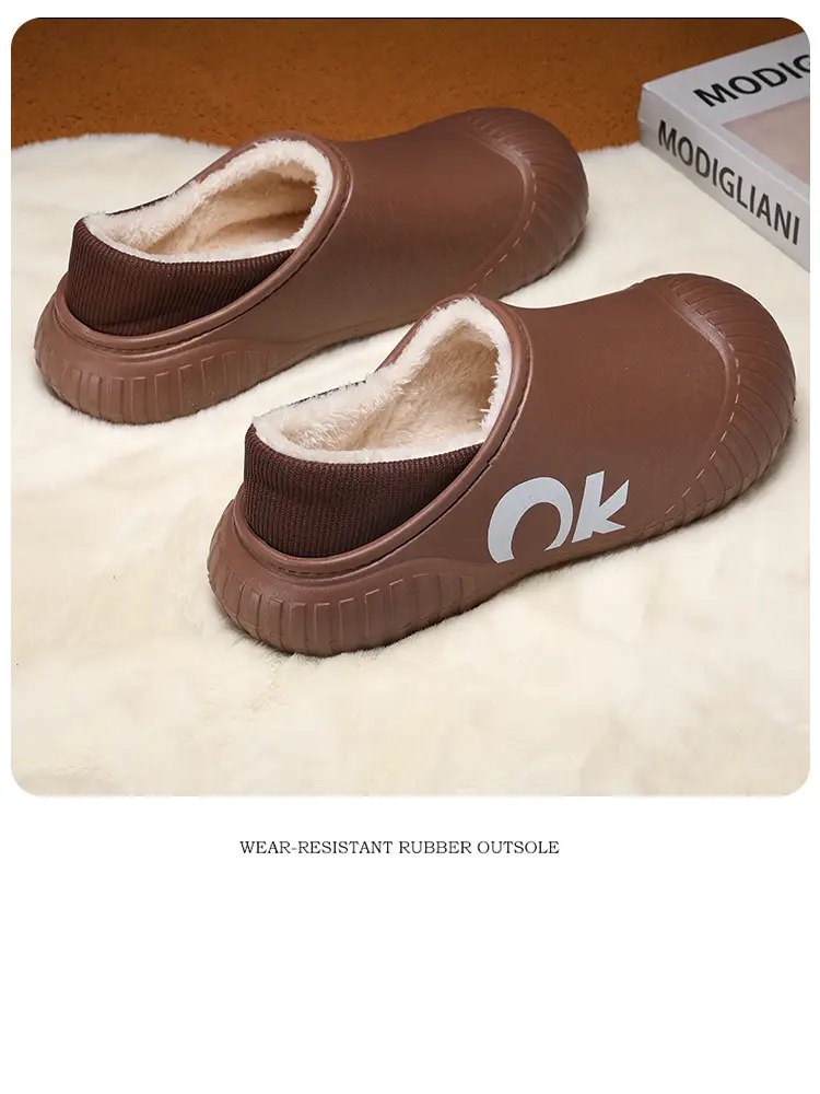 Men's Cotton Slip-On Shoes Off White Warm Winter — feature 16