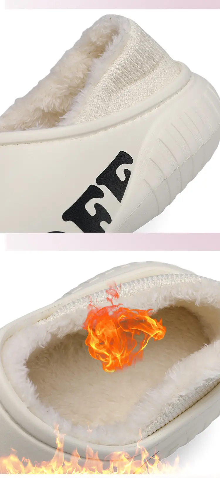 Men's Cotton Slip-On Shoes Off White Warm Winter — feature 6