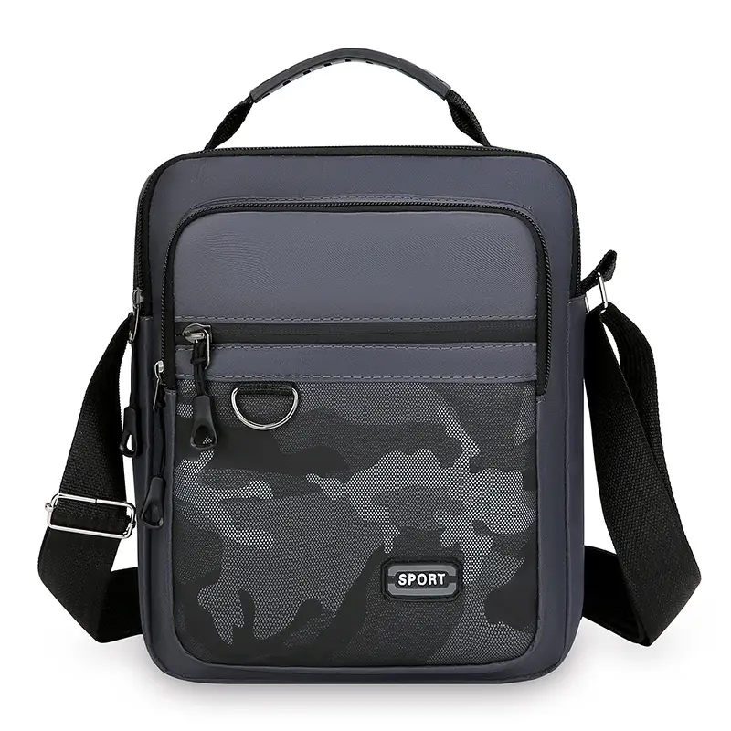 Men's Korean Style Multi-Purpose Shoulder Bag Black Camo - Image 17