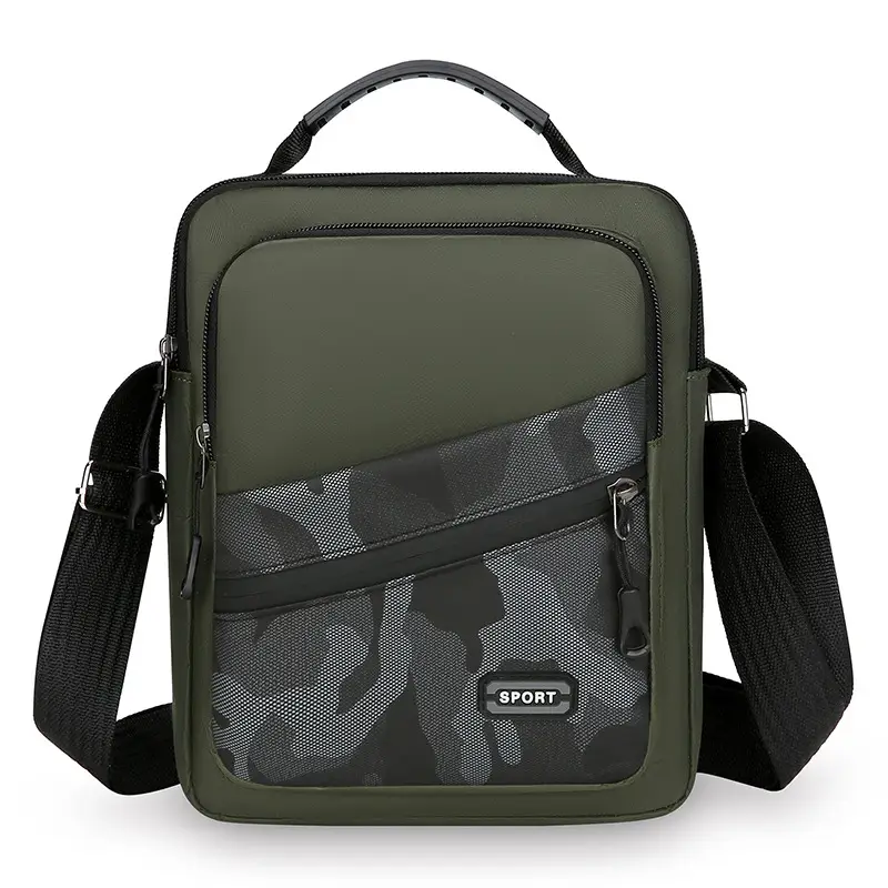 Men's Korean Style Multi-Purpose Shoulder Bag Black Camo - Image 11