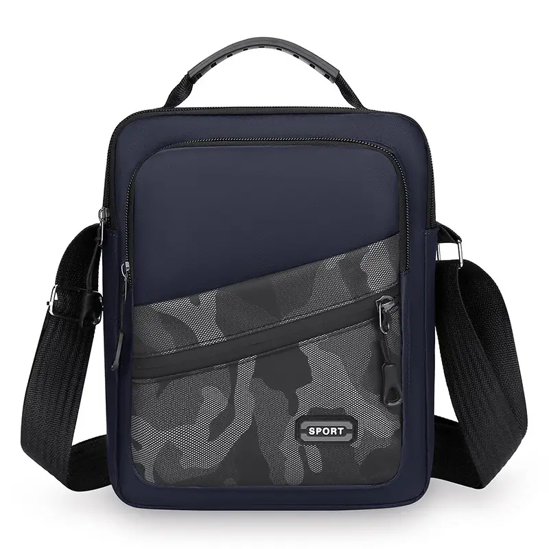Men's Korean Style Multi-Purpose Shoulder Bag Black Camo - Image 12