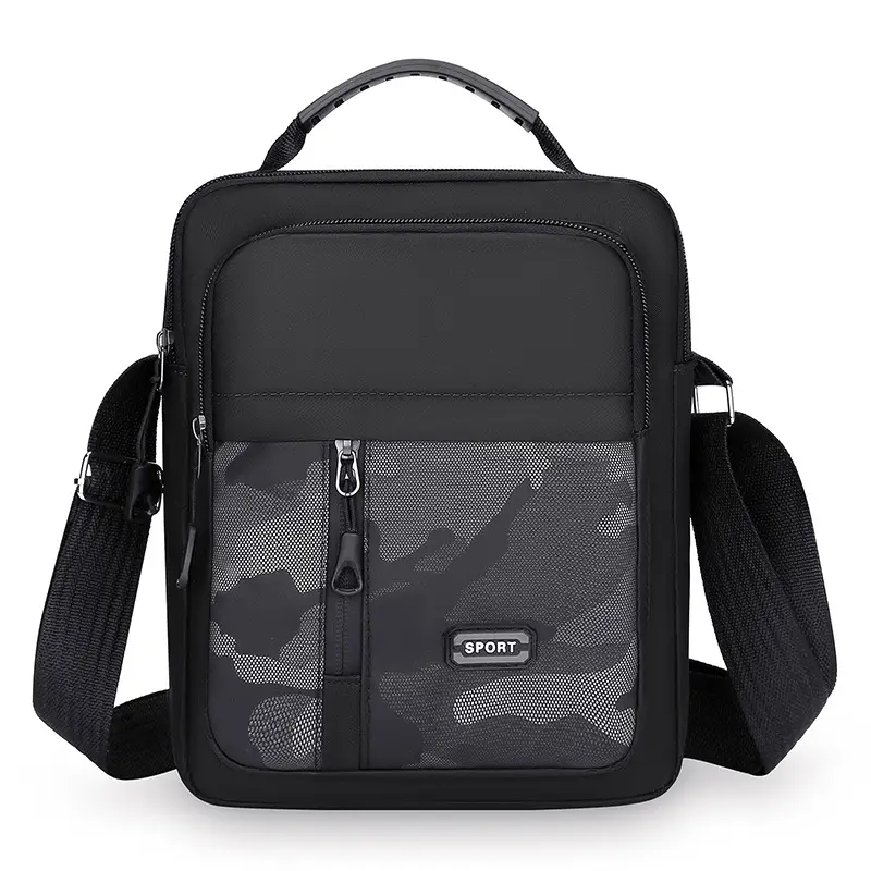Men's Korean Style Multi-Purpose Shoulder Bag Black Camo - Image 2
