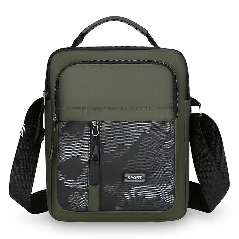 Men's Korean Style Multi-Purpose Shoulder Bag Black Camo - Image 3