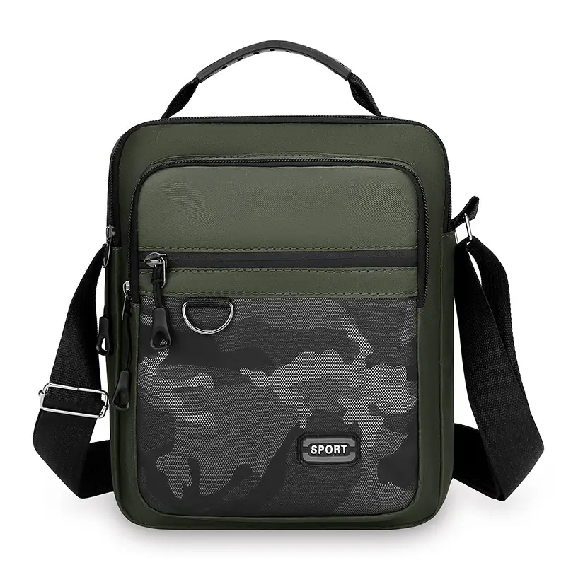 Men's Korean Style Multi-Purpose Shoulder Bag Black Camo - Image 7
