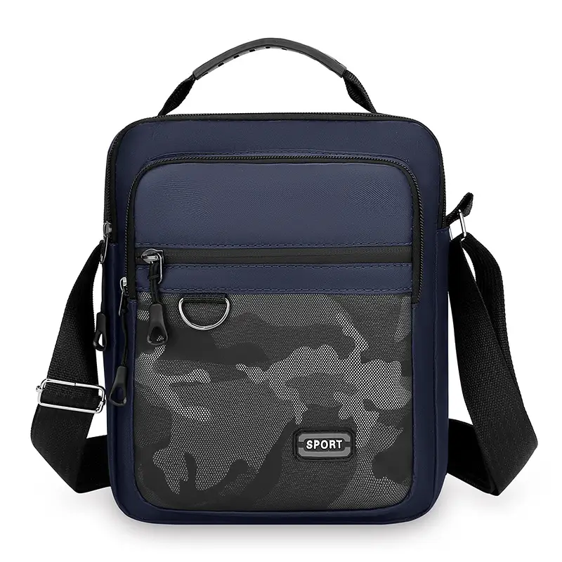 Men's Korean Style Multi-Purpose Shoulder Bag Black Camo - Image 8