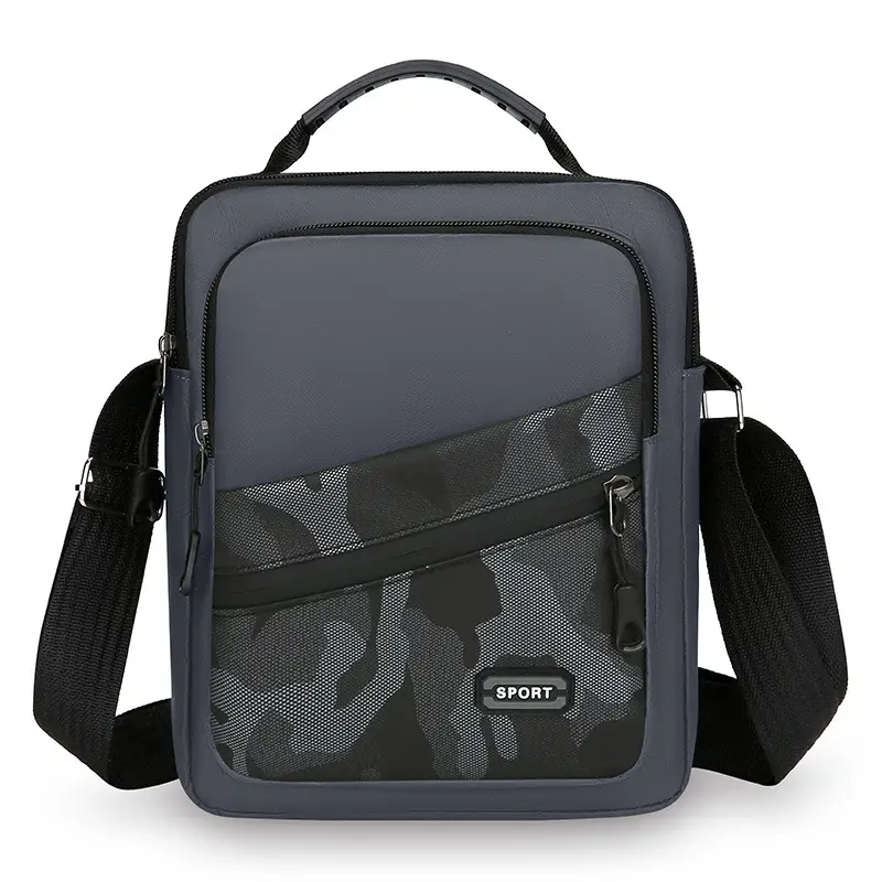 Men's Korean Style Multi-Purpose Shoulder Bag Black Camo - Image 9