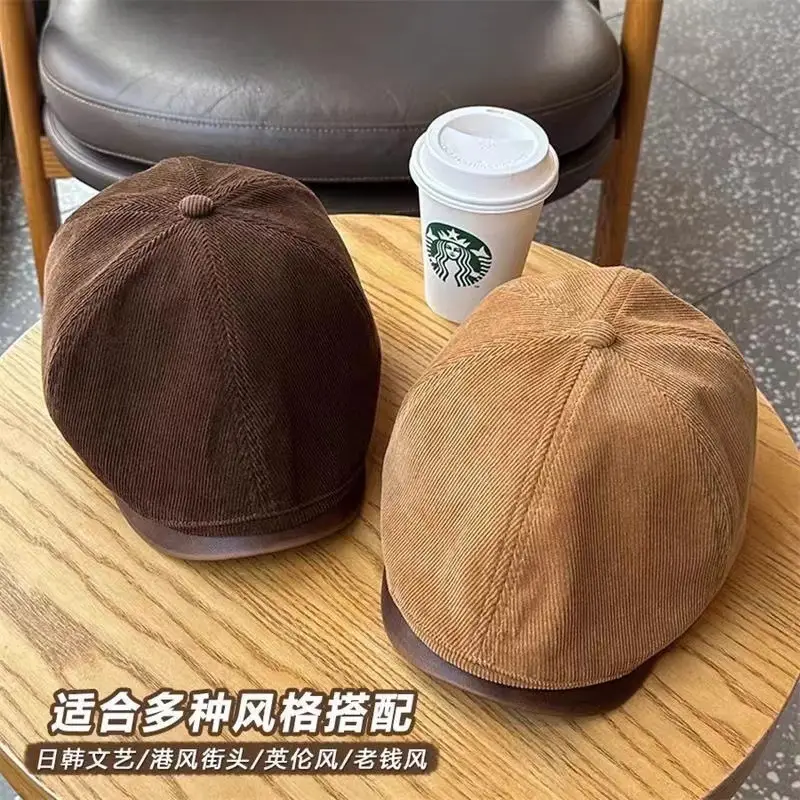 Autumn Winter Vintage Corduroy Forward Cap for Men Women - Image 8