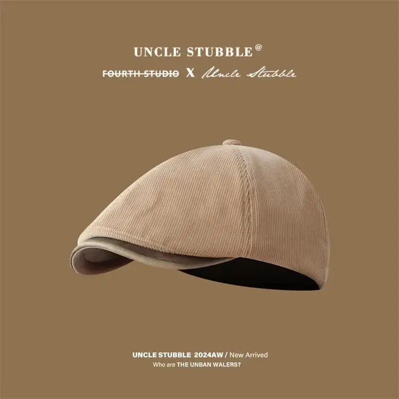 Autumn Winter Vintage Corduroy Forward Cap for Men Women - Image 2
