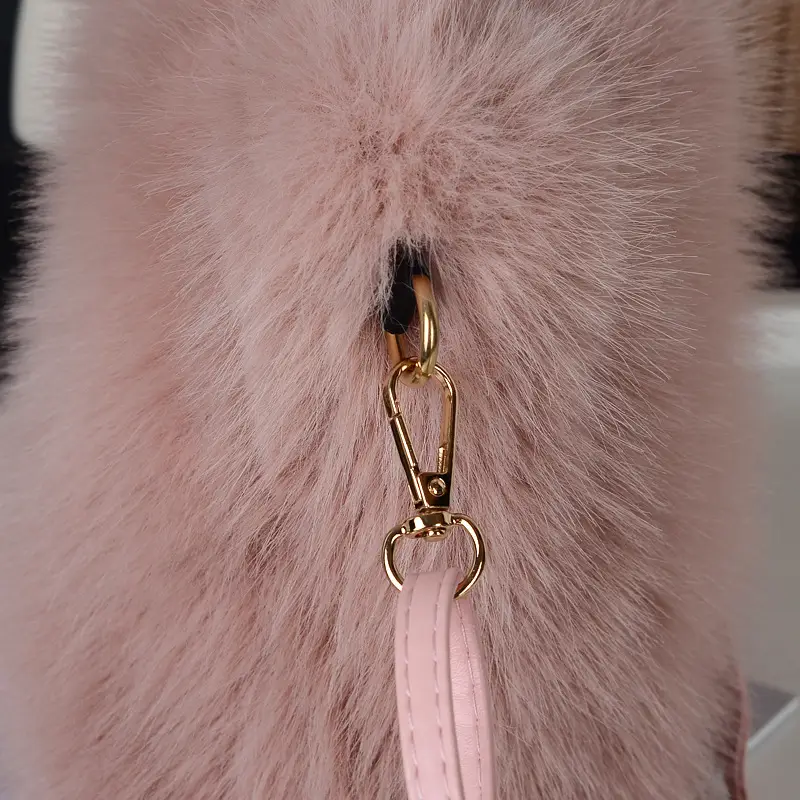 Faux Fur Plush Shoulder Bag Beige Winter Elegant — feature 8