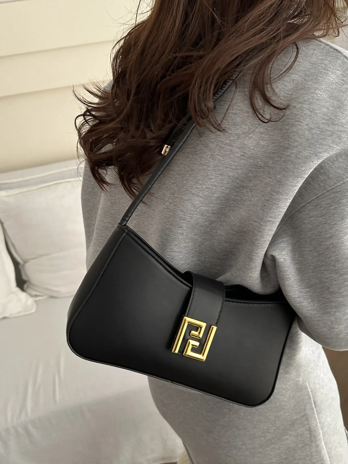 Women's Brown Fendi Style Shoulder Crossbody Bag