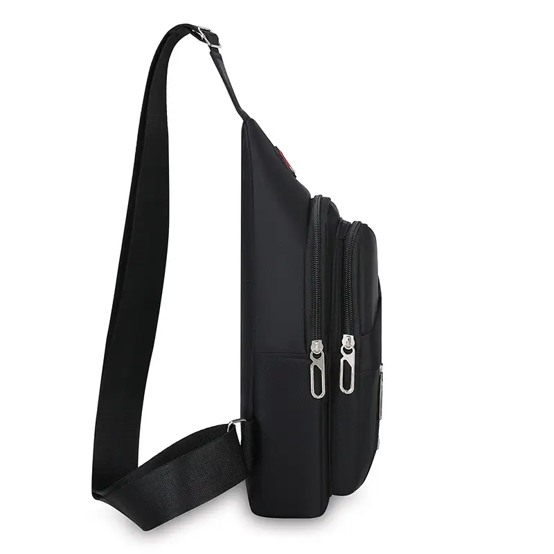 Waterproof Korean Style Men's Chest Bag Oxford Canvas Black - Image 11