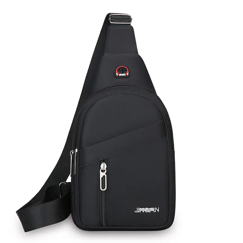 Waterproof Korean Style Men's Chest Bag Oxford Canvas Black - Image 13