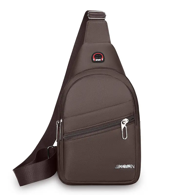 Waterproof Korean Style Men's Chest Bag Oxford Canvas Black - Image 3