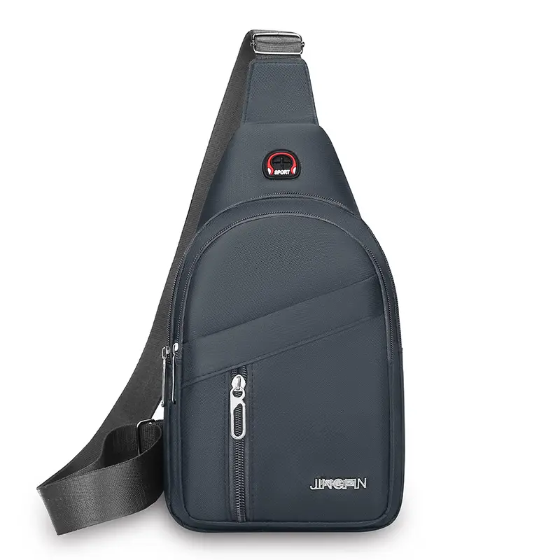 Waterproof Korean Style Men's Chest Bag Oxford Canvas Black - Image 5