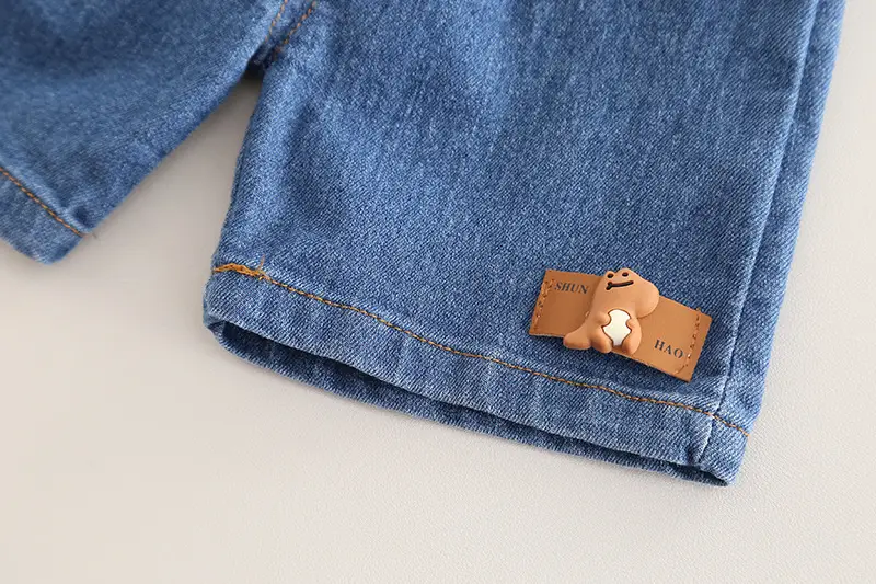 2025 Kids Summer T-Shirt Set with Zip Pocket & Denim Shorts — feature 12