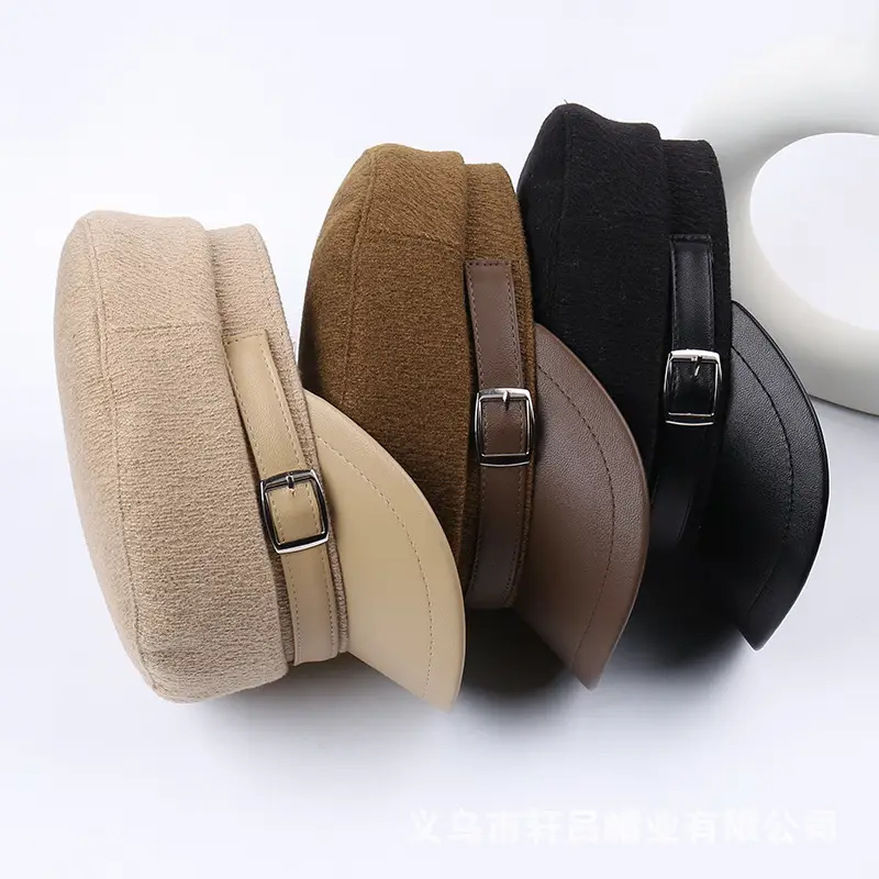 Women Woolen Peaked Cap Autumn Winter 9cm High - Image 7
