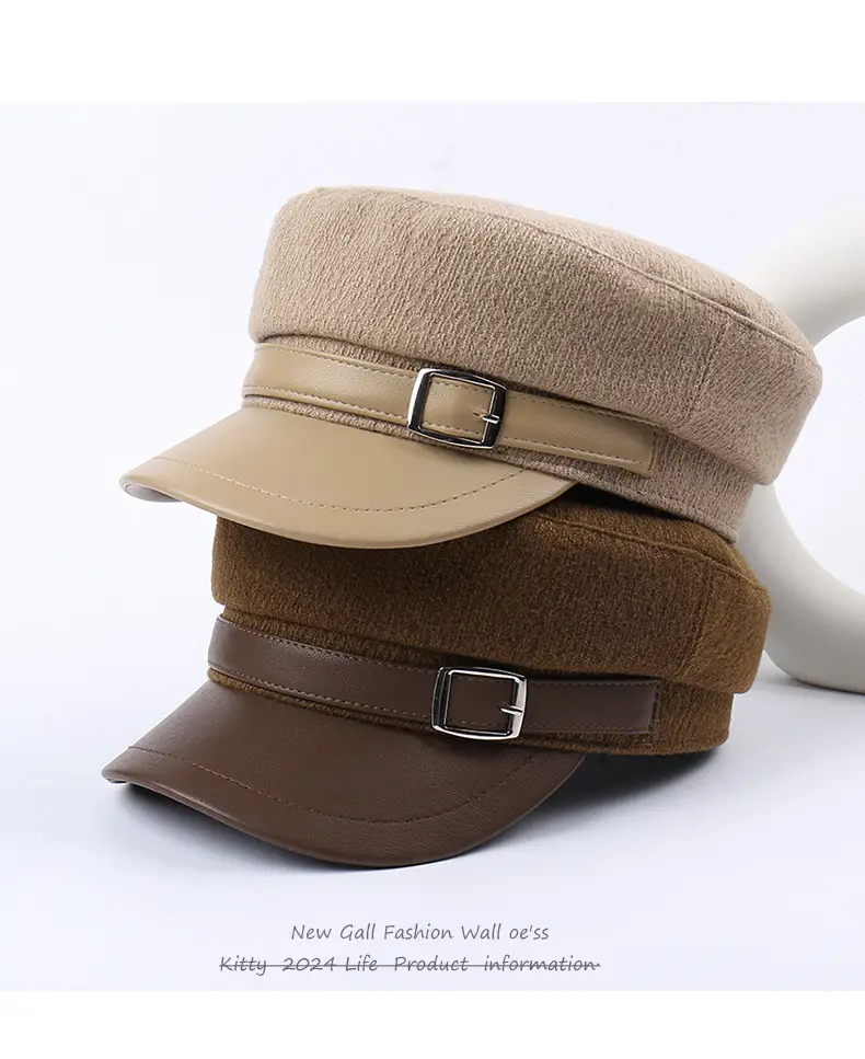 Women Woolen Peaked Cap Autumn Winter 9cm High — feature 26