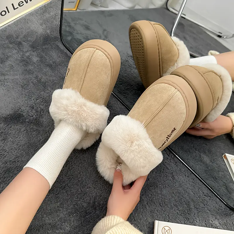 Thick-Soled Cotton Slippers for Women, Autumn and Winter, Closed-Toe, Non-Slip, with a Collar, Indoor Home Warm Slippers, Outdoor Cotton Slippers for Men, 2025 New Model - Image 6