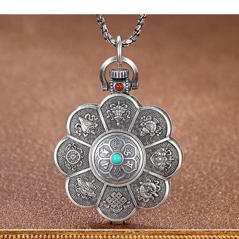 Ancient Lotus Auspicious Eight Treasures Necklace for Men — feature 8