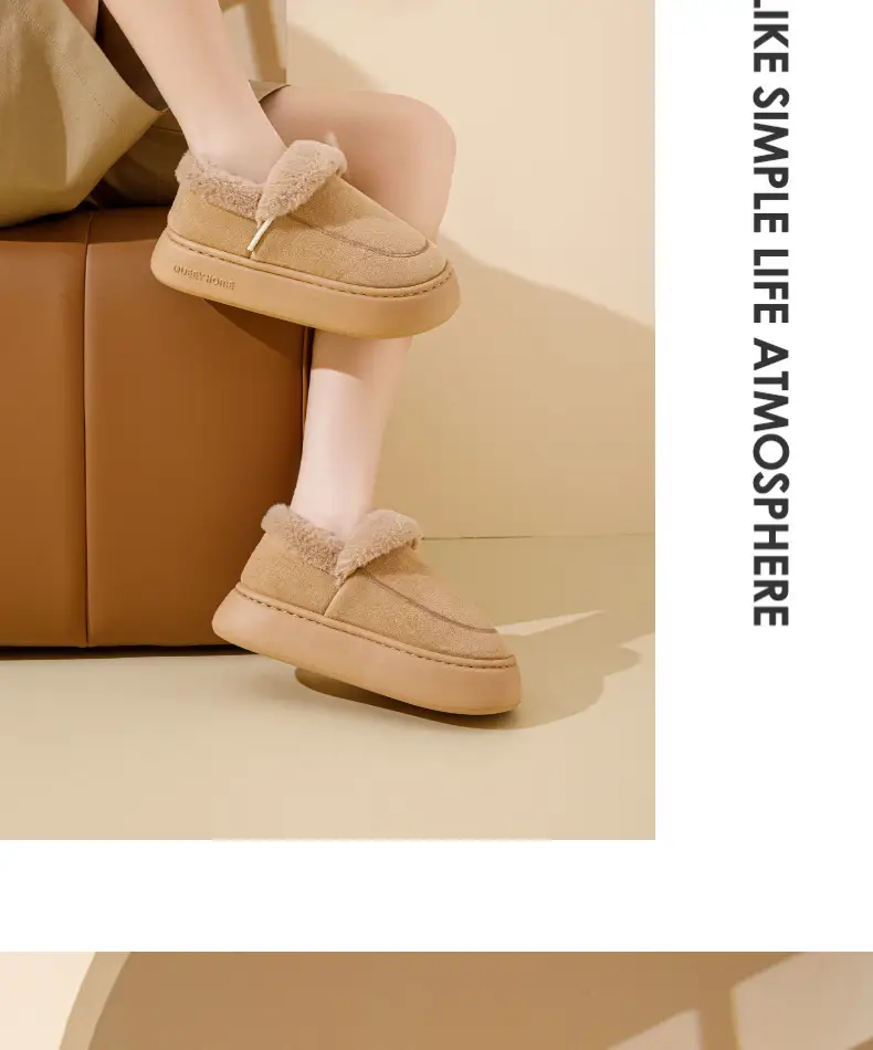 2025 New Cotton Slippers for Women Winter Couple Non-Slip Warm Lapel Thick Sole Indoor Home Bag Heel Snow Boots — feature 17