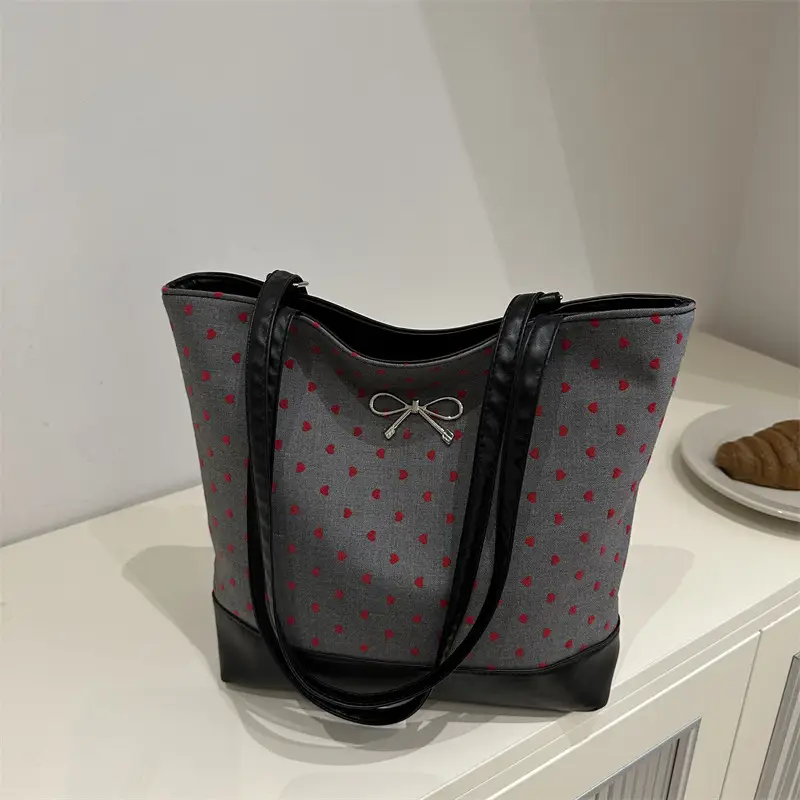 Women's Polka Dot Shoulder Tote Bag 2024 Autumn Winter - Image 2