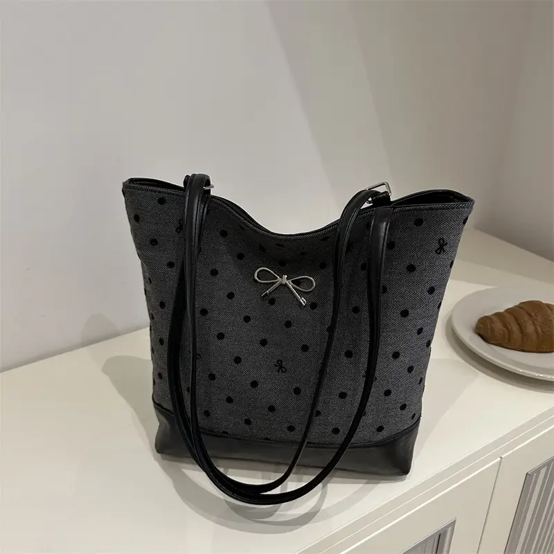 Women's Polka Dot Shoulder Tote Bag 2024 Autumn Winter - Image 3