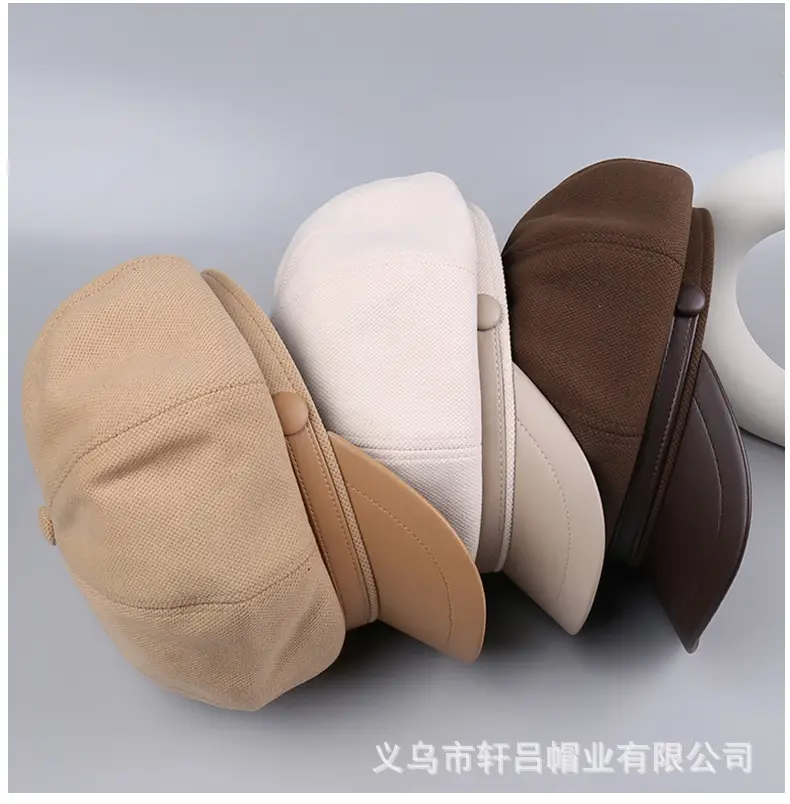Autumn Winter British Leather Brim Hat Women — feature 17