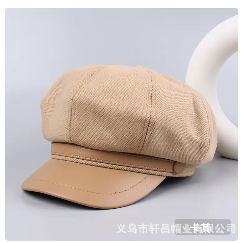 Autumn Winter British Leather Brim Hat Women — feature 23