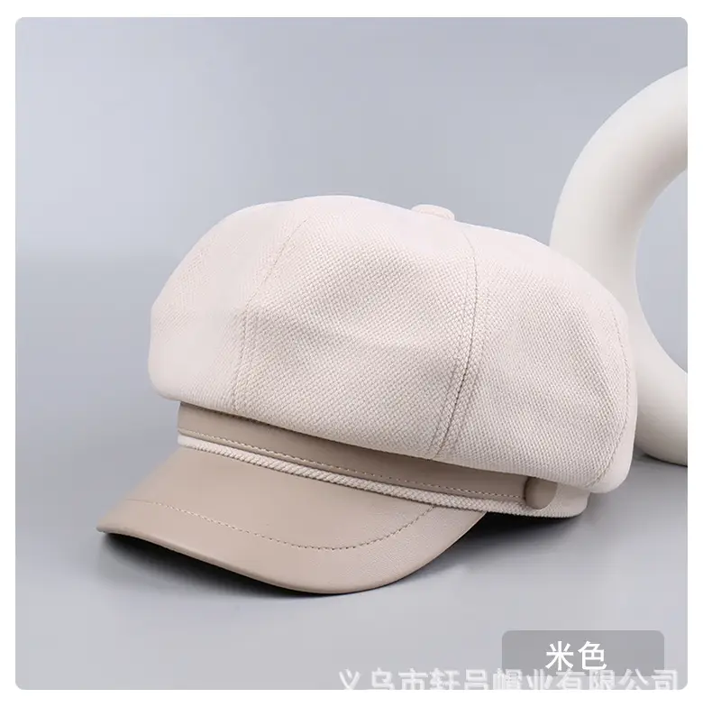 Autumn Winter British Leather Brim Hat Women — feature 24