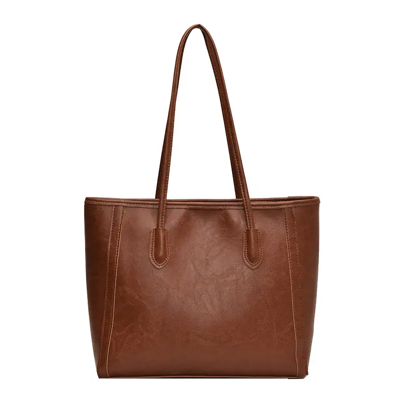 Women Large Capacity Shoulder Bag with Zip & Pom Pom - Image 9