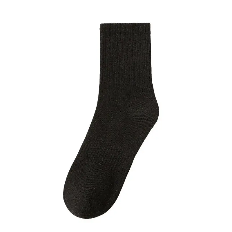 Socks Men's Spring and Autumn Mid-tube Socks Autumn and Winter All-match Sports Sweat-absorbent Men's Socks Solid Color Cotton Socks Boneless Long Socks