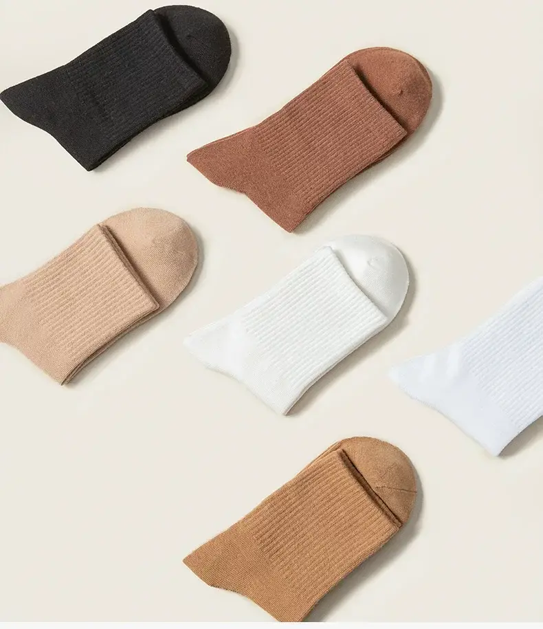 Socks Men's Spring and Autumn Mid-tube Socks Autumn and Winter All-match Sports Sweat-absorbent Men's Socks Solid Color Cotton Socks Boneless Long Socks — feature 15