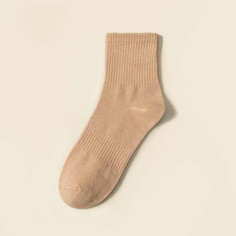 Socks Men's Spring and Autumn Mid-tube Socks Autumn and Winter All-match Sports Sweat-absorbent Men's Socks Solid Color Cotton Socks Boneless Long Socks