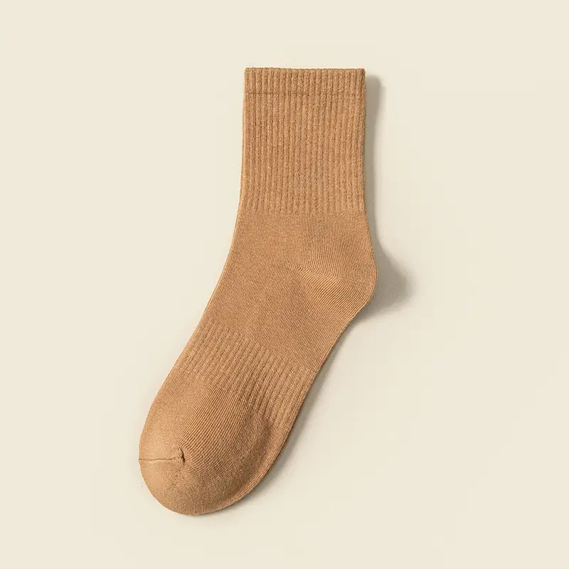 Socks Men's Spring and Autumn Mid-tube Socks Autumn and Winter All-match Sports Sweat-absorbent Men's Socks Solid Color Cotton Socks Boneless Long Socks