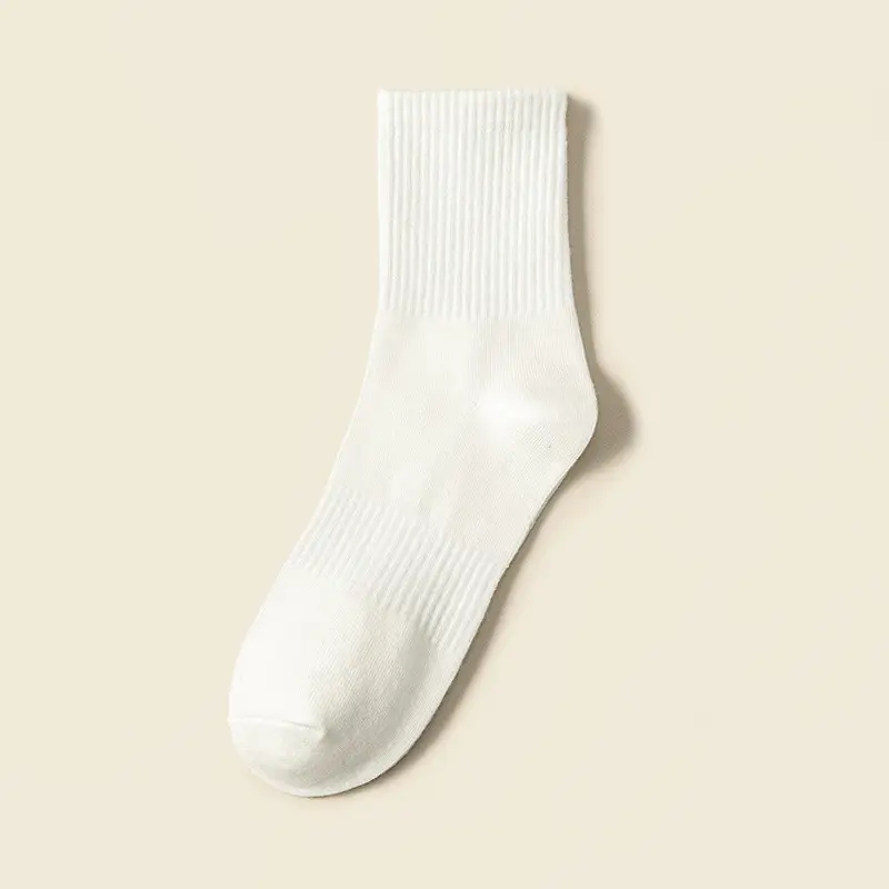 Socks Men's Spring and Autumn Mid-tube Socks Autumn and Winter All-match Sports Sweat-absorbent Men's Socks Solid Color Cotton Socks Boneless Long Socks