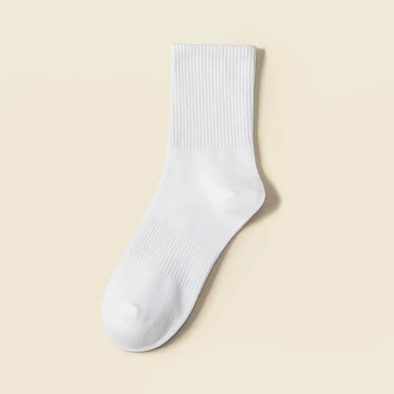 Socks Men's Spring and Autumn Mid-tube Socks Autumn and Winter All-match Sports Sweat-absorbent Men's Socks Solid Color Cotton Socks Boneless Long Socks