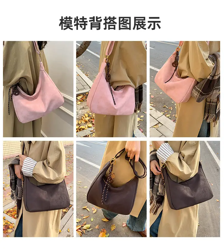 Pink Crossbody Tote Bag for Women Autumn Winter — feature 6
