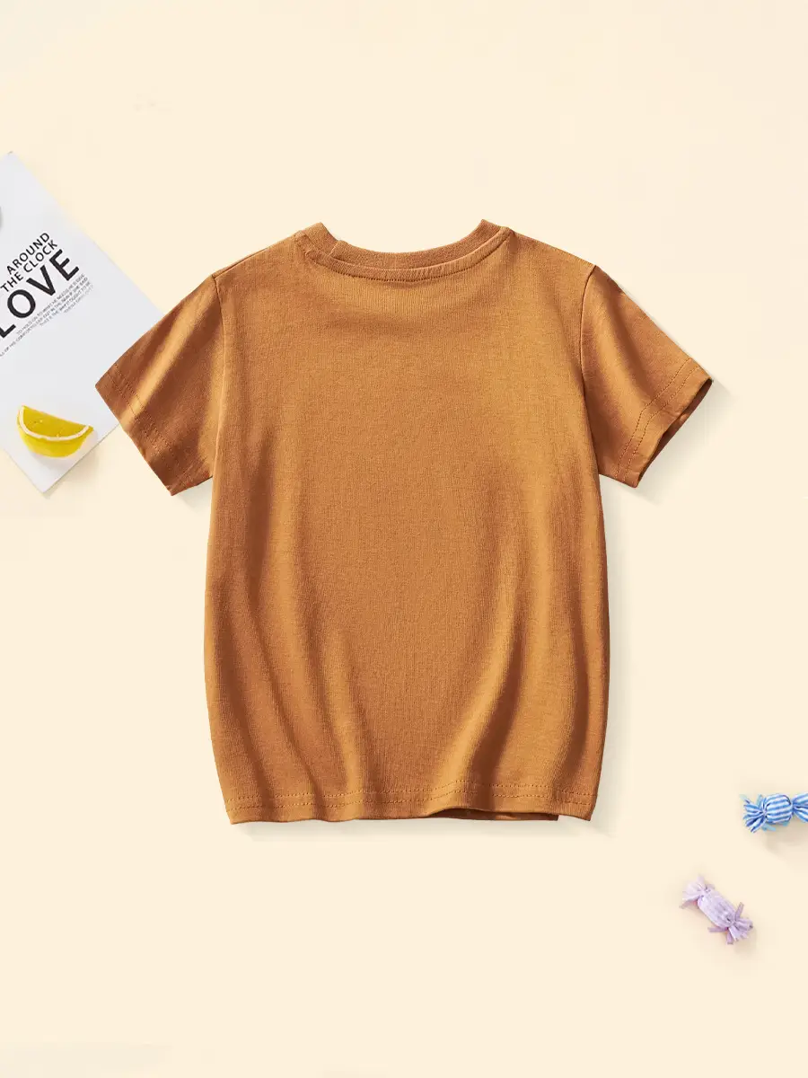 2025 Summer Kids T-Shirt Cartoon Animals Brown High Flyer Design - Image 3