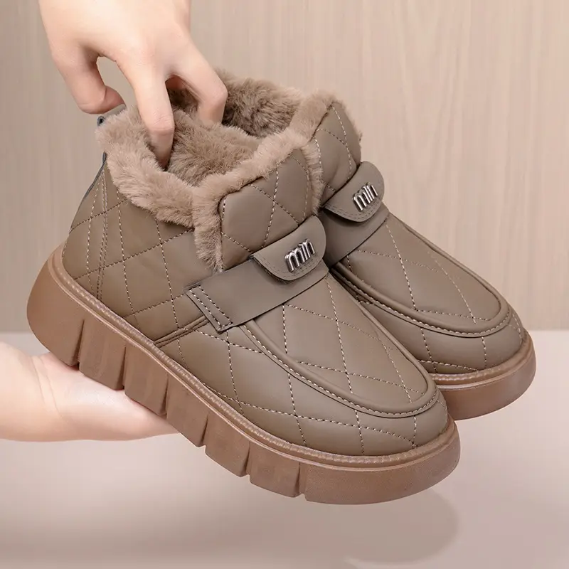 2025 Winter New Beanie Snow Boots Women's Soft Sole Plus Velvet Thickened Warm Furry Shoes Casual Easiest for Match Cotton Shoes - Image 8
