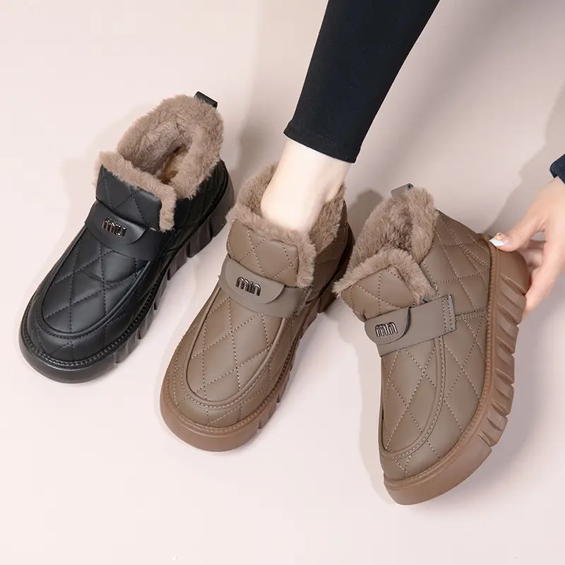 2025 Winter New Beanie Snow Boots Women's Soft Sole Plus Velvet Thickened Warm Furry Shoes Casual Easiest for Match Cotton Shoes - Image 10