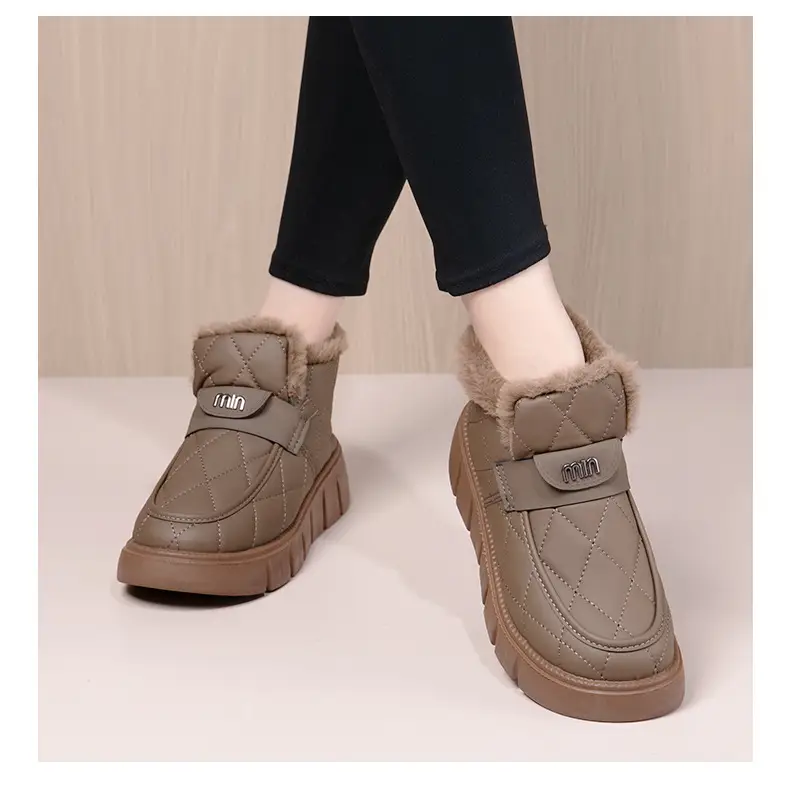 2025 Winter New Beanie Snow Boots Women's Soft Sole Plus Velvet Thickened Warm Furry Shoes Casual Easiest for Match Cotton Shoes — feature 19