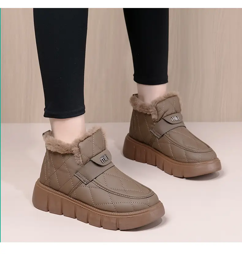 2025 Winter New Beanie Snow Boots Women's Soft Sole Plus Velvet Thickened Warm Furry Shoes Casual Easiest for Match Cotton Shoes — feature 20