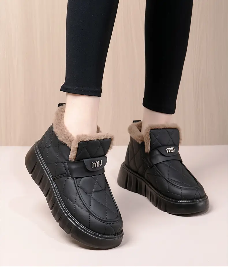 2025 Winter New Beanie Snow Boots Women's Soft Sole Plus Velvet Thickened Warm Furry Shoes Casual Easiest for Match Cotton Shoes — feature 26