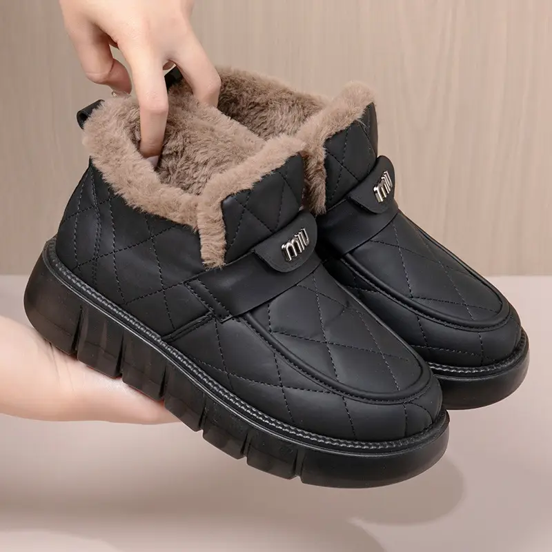 2025 Winter New Beanie Snow Boots Women's Soft Sole Plus Velvet Thickened Warm Furry Shoes Casual Easiest for Match Cotton Shoes - Image 3