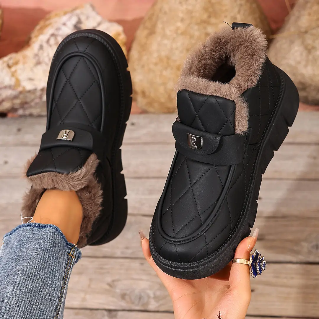 2025 Winter New Beanie Snow Boots Women's Soft Sole Plus Velvet Thickened Warm Furry Shoes Casual Easiest for Match Cotton Shoes - Image 5