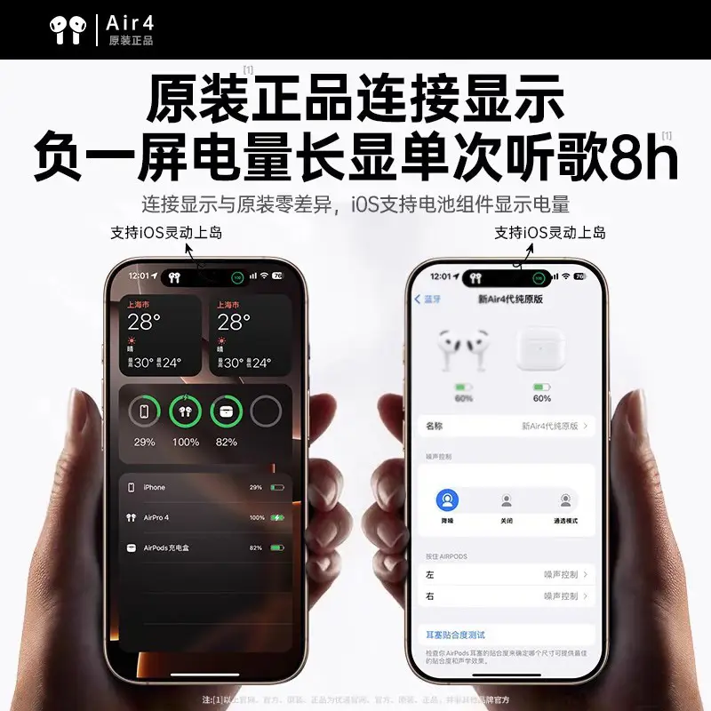Source Factory 2026 New Model Huaqiangbei Air4 Active Noise Cancelling Fourth Generation Wireless Bluetooth Headphones Wholesale