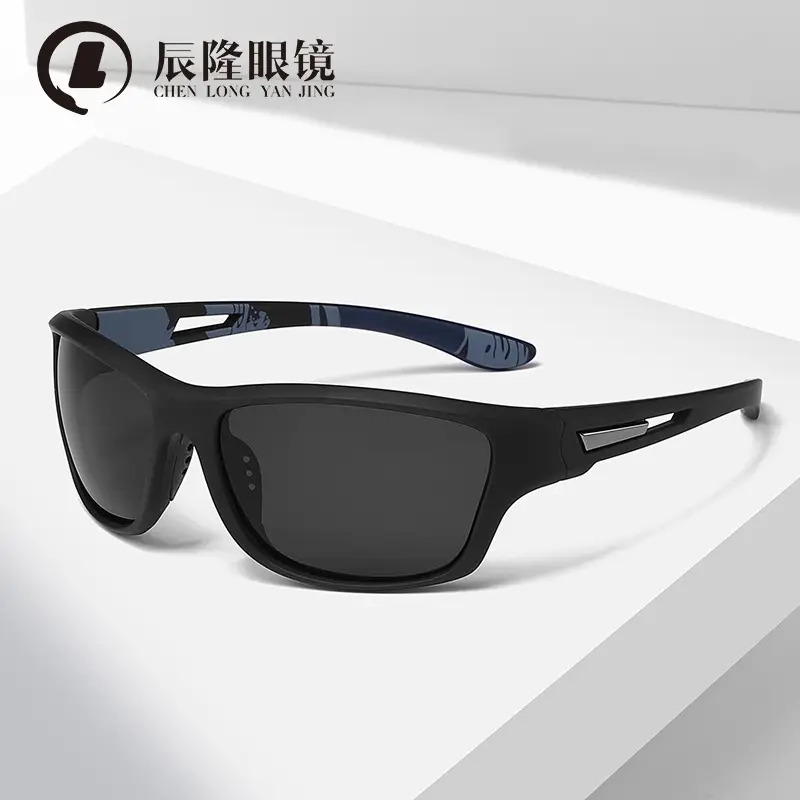 Men's Black Carbon Fiber Riding Glasses with Polarized Lens - Image 10