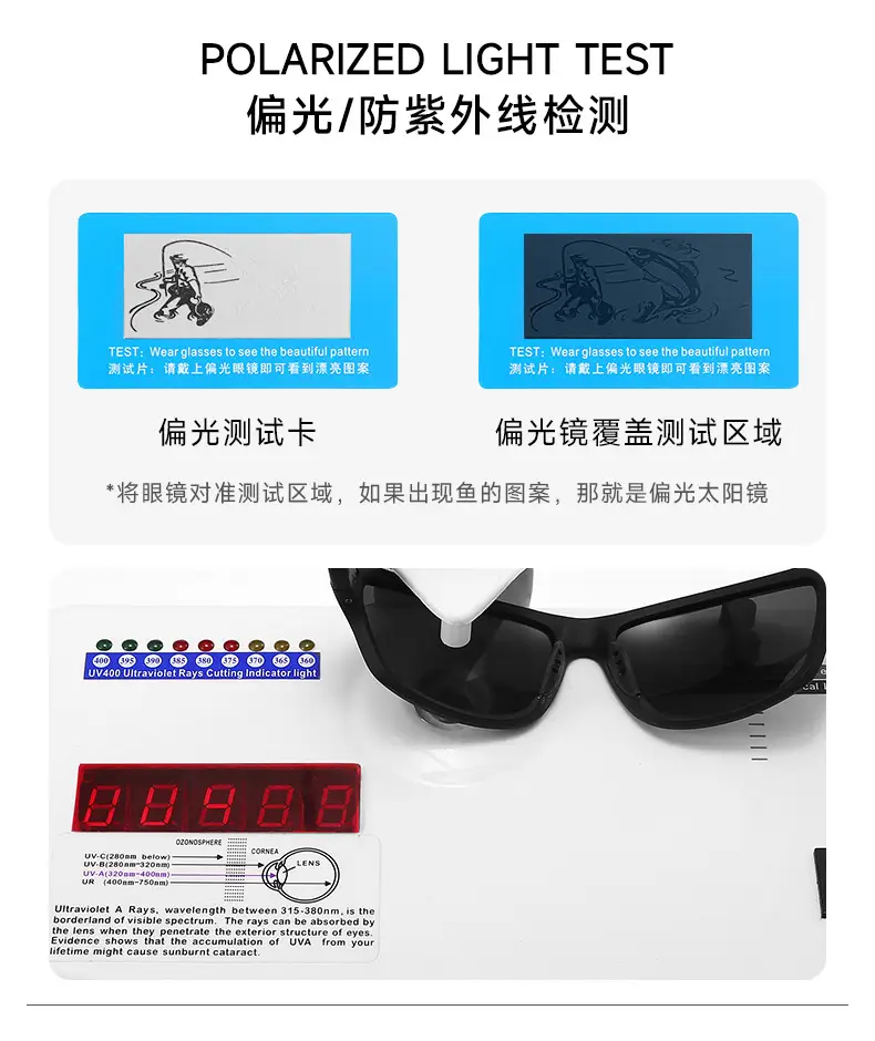 Men's Black Carbon Fiber Riding Glasses with Polarized Lens — feature 9