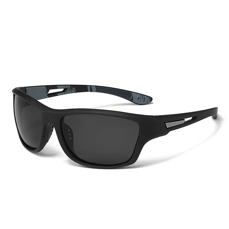 Men's Black Carbon Fiber Riding Glasses with Polarized Lens